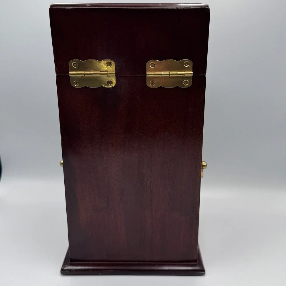 Wildwood Accents Mahogany Wood Slant Top Knife Box Brass Hardware Georgian Style